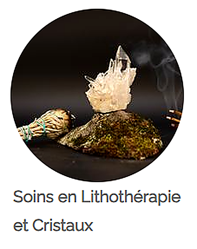 Cristaux de quartz et cristal de roche avec de la sauge, illustrant les soins en lithothérapie