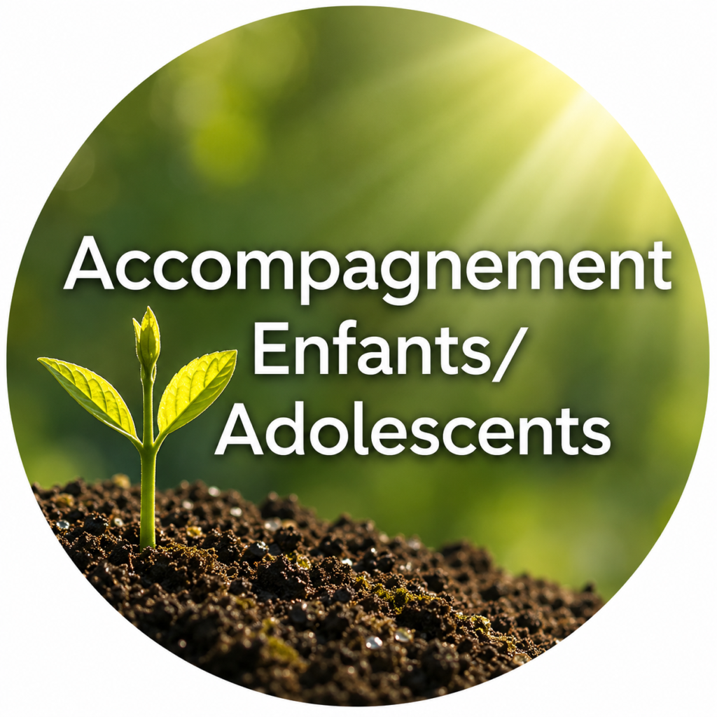 Jeune pousse sortant de terre, symbolisant l’accompagnement des enfants et adolescents